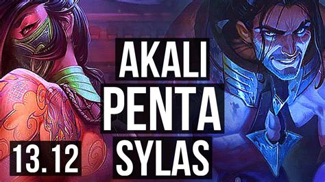 AKALI Vs SYLAS MID Penta 3 1M Mastery 1600 Games Dominating