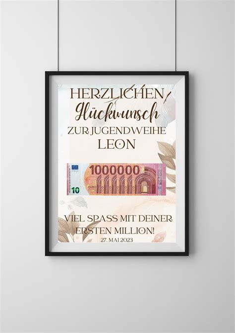 Geldgeschenk Jugendweihe Deine Erste Million Personalisierte PDF