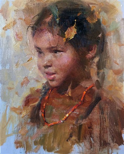 Huihan Liu Golden Leaves” Oil Painting Portrait Portrait Drawing