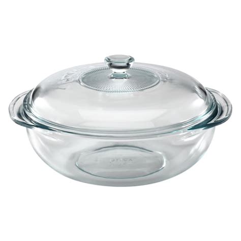 Pyrex 2 Qt Round Casserole Dish With Glass Lid 10 Dia X 35 H Bakeware And Casserole