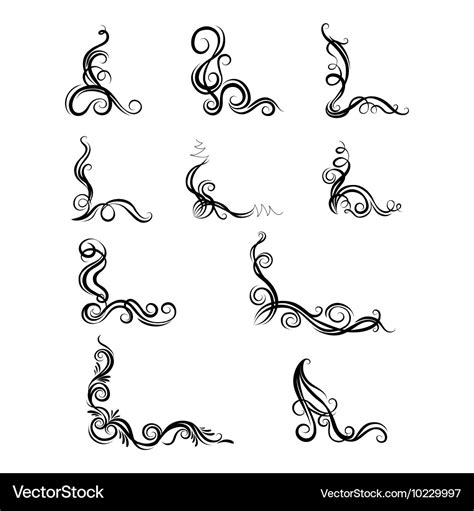 Set Of Ornaments With Decorative Graphic Elements Vector Image