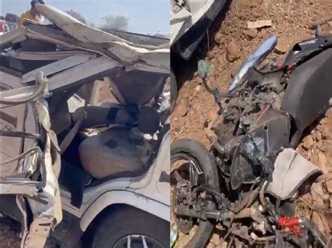 Nashik Accident बोलेरो अन् दुचाकीची भीषण धडक 5 जण जागीच ठार