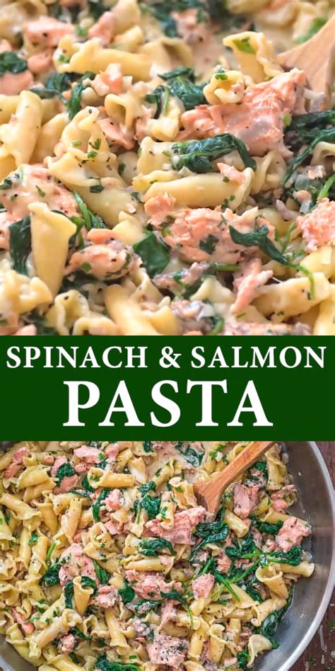 This Salmon Pasta With Spinach Is A Deliciously Easy Pasta Recipe With