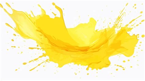 Vibrant Watercolor Yellow Splash On White Illustration Premium Ai