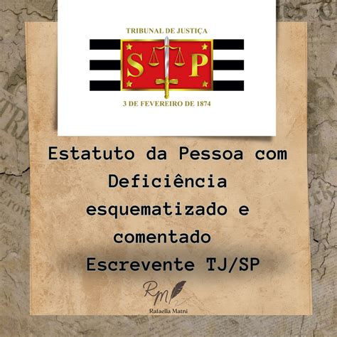 Estatuto Da Pessoa Defici Ncia Esquematizado E Comentado Para O Tj