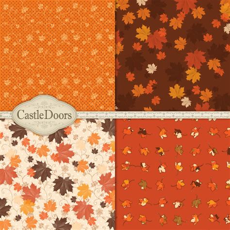 Digital Fall Scrapbook Paper 16 download papers Autumn | Etsy