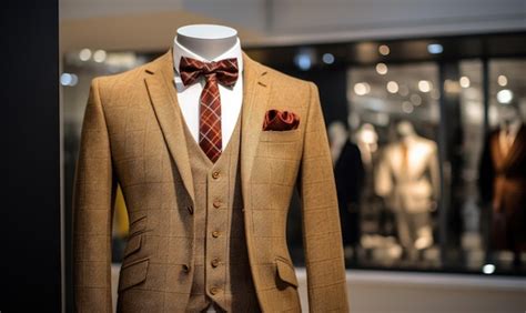 Premium Ai Image A Mannequin Wearing A Suit With A Red Tie