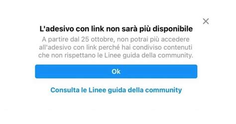 Instagram Avviso Ladesivo Con Link Non Sar Pi Disponibile