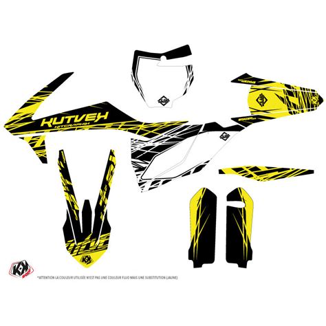 Kit D Co Moto Cross Eraser Fluo Ktm Sx Jaune Finition Brillant