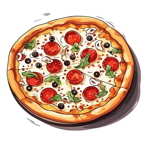 Premium Vector Hand Drawn Cartoon Pizza Illustration