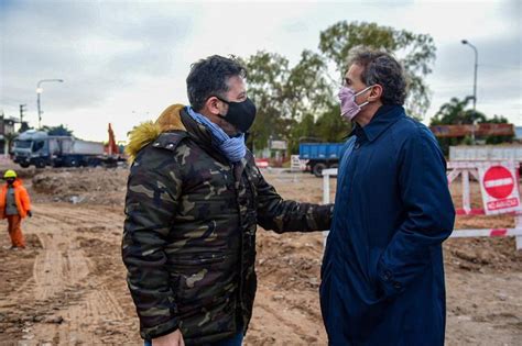 Gabriel Katopodis y Gustavo Menéndez recorrieron la obra de la ruta