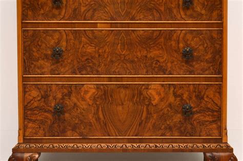 Antique Burr Walnut Queen Anne Style Chest Of Drawers Marylebone Antiques