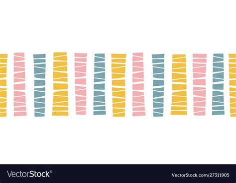 Seamless Horizontal Border Doodle Blocks Vector Image