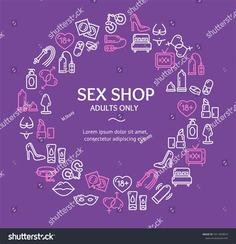 Sex Shop Round Design Template Line Stock Vector Royalty Free 1017409819 Shutterstock