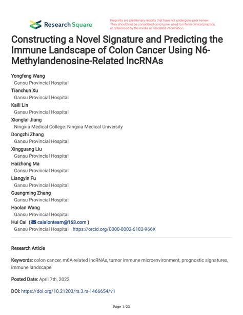 Pdf Constructing A Novel Signature And Predicting The Immune