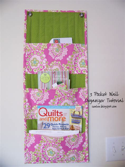 Sew Lux Fabric Blog 3 Pocket Wall Organizer Tutorial