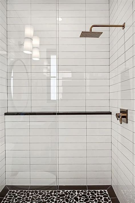 Stacked Subway Tile Bathroom White Subway Tile Bathroom Patterned