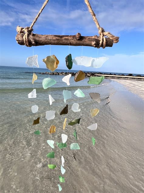 Sea Glass Wind Chime Neutral Mix Etsy