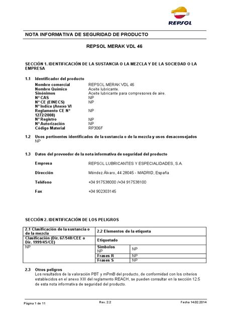 Repsol Merak VDL 46 | PDF | Contaminación | Agua