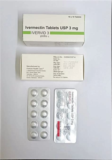 Ivervid 3 Mg TABLET At Rs 100 Strip Of 10 Tablets Ivermectin Tablets