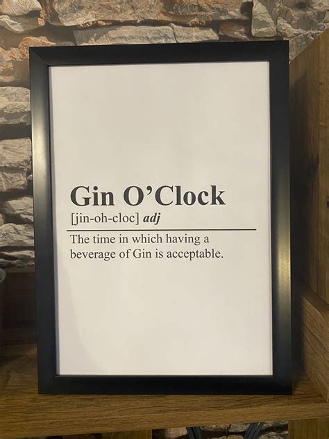 Gin O Clock Print Digital Print A Etsy