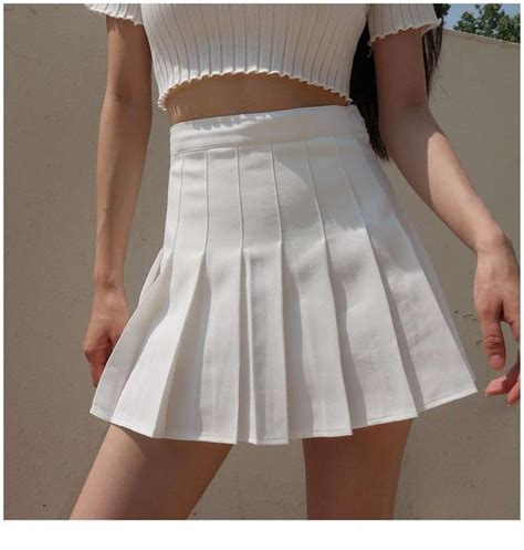 White Mini Pleated Tennis Skirt Schoolgirl Highwaisted Y2k Etsy