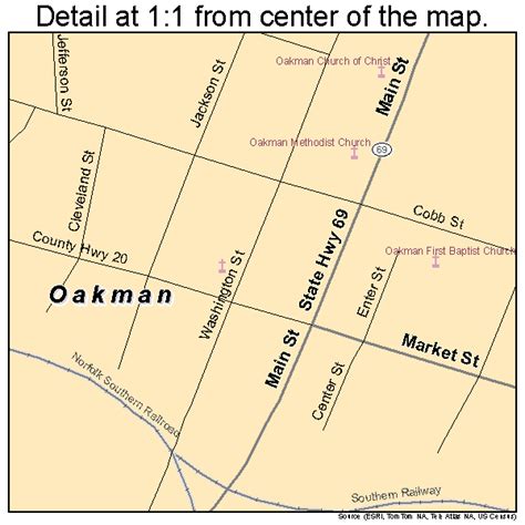 Oakman Alabama Street Map 0155992