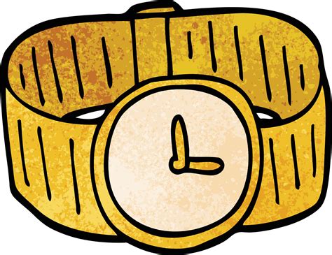 Cartoon Doodle Gold Wrist Watch 12211853 Vector Art At Vecteezy