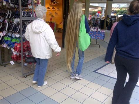 Long Blonde Hair Down To Her Ankles Extremely Long Hair Very Long