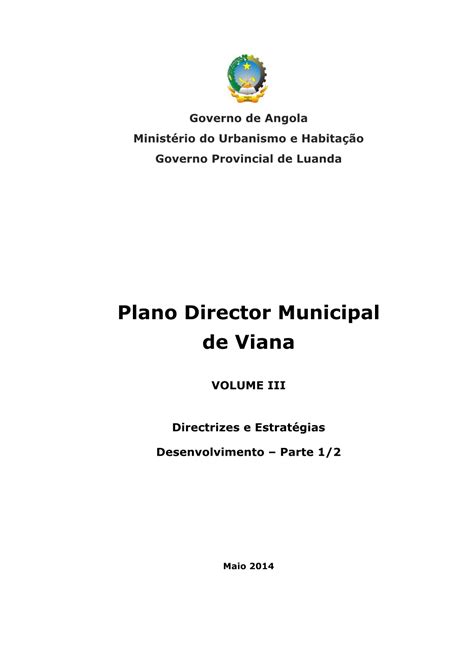 Plano Director Municipal De Viana Este Relat Rio Parte Integrante Do