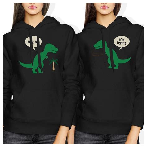 Hug Me T Rex Bff Hoodies Cute Matching Friendship Hooded Sweatshirt 365 In Love Bff Hoodies