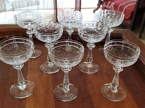 Set Of X D X D Vintage Rare Crystal Libbey Rock Sharpe Stem