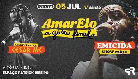 Emicida Amarelo A Gira Final em Vitória Evento ON