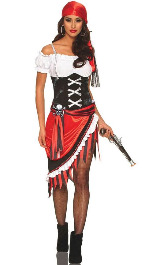 Pirate Vixen Womens Costume Sexy Red And White Pirate Costume