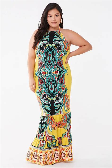 Plus Size Floral Halter Maxi Dress Forever 21 Plus Size Dresses