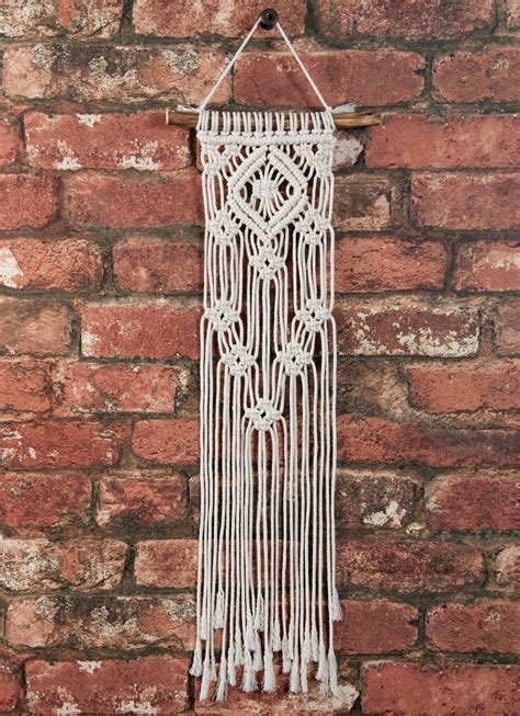 Solid Oak Macramé Wall Hanging Kit Lacy Diamonds