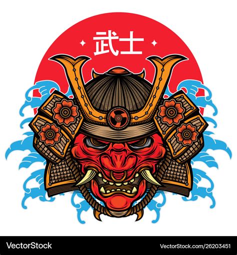 Traditional Samurai Mask Tattoo