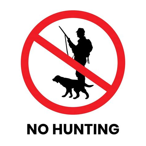 No Hunting Safety Sign Sticker with text inscription on isolated ...