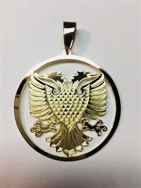 Albanian Eagle National Symbol 14k gold pendant,14k yellow gold by ...