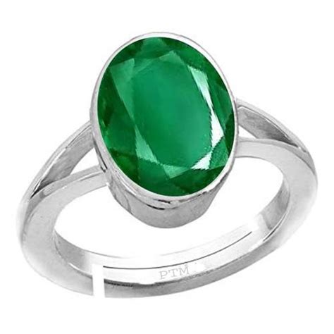 Buy Ptm Emerald Carat Natural Gemstone Sterling Silver Adjustable