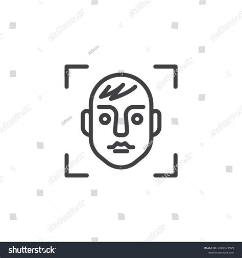 Face Recognition Line Icon Linear Style Stock Vector Royalty Free