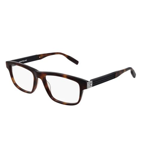 Montblanc Men S Havana Rectangular Optical Frame