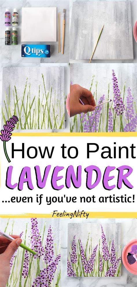 How To Paint Lavender Easy Flower Painting Tutorial For Beginners