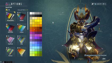 Warframe Free Color Palette Guide Kosgames