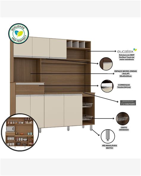 Riachuelo Cozinha Compacta Portas Gaveta E Nichos Maria