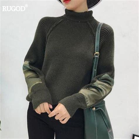 Cheap Rugod Autumn Winter Warm Casual Knitting Sweater Women Female Turtleneck Pullovers