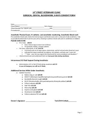 Fillable Online Veterinary Surgical Consent Template Pdf