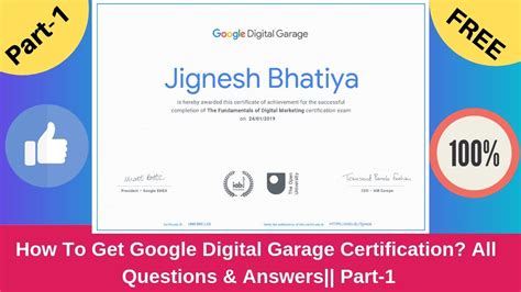 Part 1 How To Get Google Digital Garage Certification All Questions