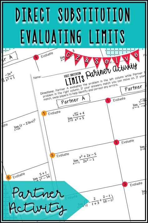 Direct Substitution Evaluating Limits Partner Activity