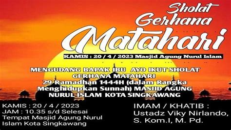 Masjid Agung Nurul Islam Kota Singkawang Akan Gelar Shalat Gerhana